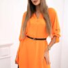 Kesi Włoski Dress with longer back and belt orange