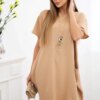 Kesi Włoski Dress with pockets and pendant Camel