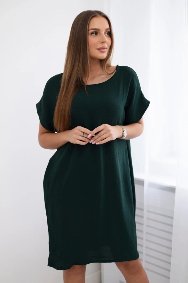 Kesi Włoski Dress with pockets dark green
