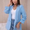 Kesi Włoski Elegant jacket with lapels blue