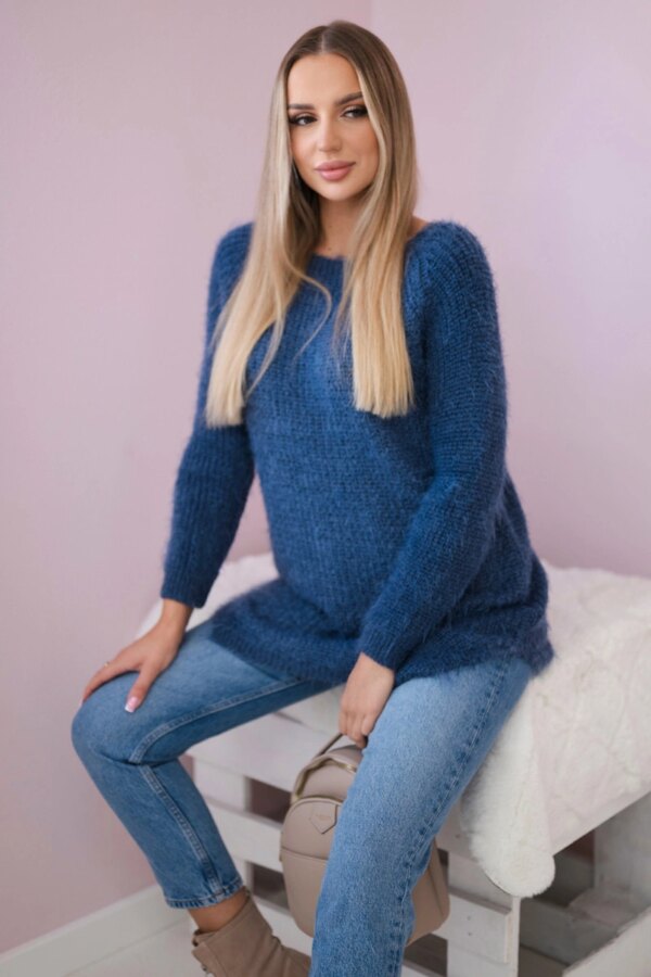 Kesi Włoski Fluffy sweater denim