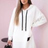 Kesi Włoski Hooded dress buttery fabric ecru