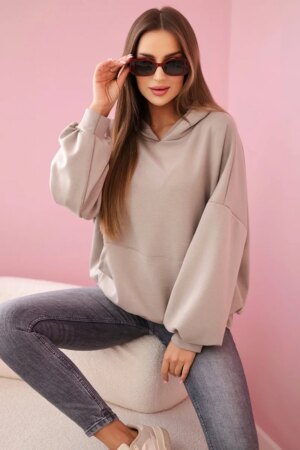 Kesi Włoski Hoodie made of Butter fabric dark beige