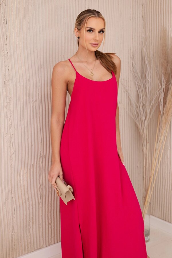 Kesi Włoski Long dress with straps fuchsia