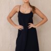 Kesi Włoski Long dress with straps navy blue