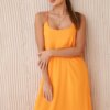 Kesi Włoski Long dress with straps orange