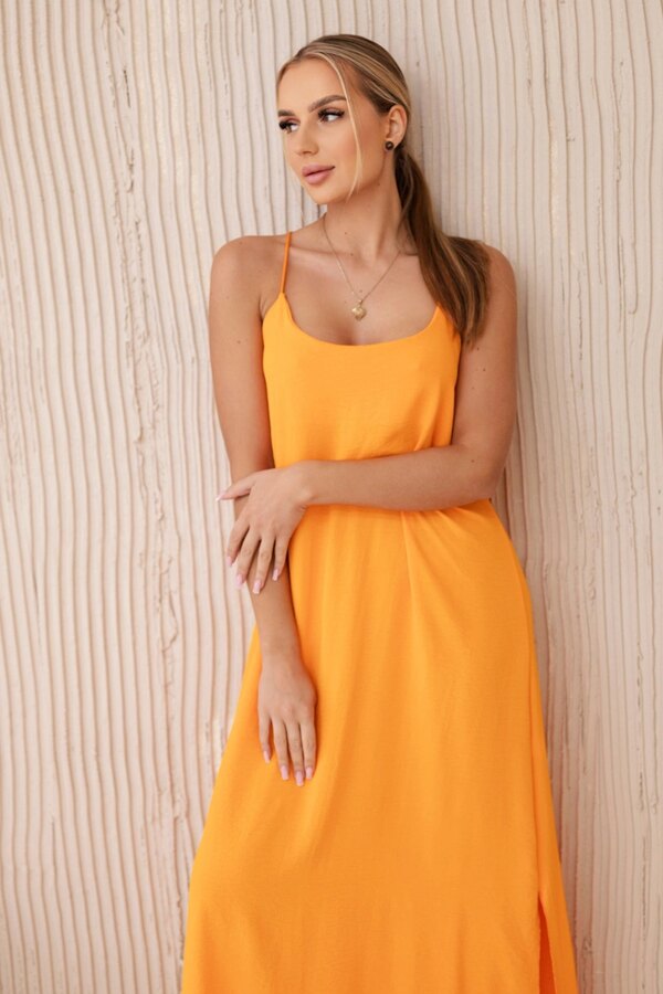 Kesi Włoski Long dress with straps orange