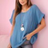 Kesi Włoski Muslin blouse with a necklace denim