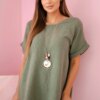 Kesi Włoski Muslin blouse with a necklace khaki