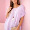 Kesi Włoski Muslin blouse with a necklace light purple