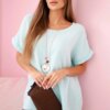 Kesi Włoski Muslin blouse with a necklace mint
