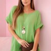 Kesi Włoski Muslin blouse with a necklace olive