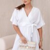 Kesi Włoski Muslin dress with waist white