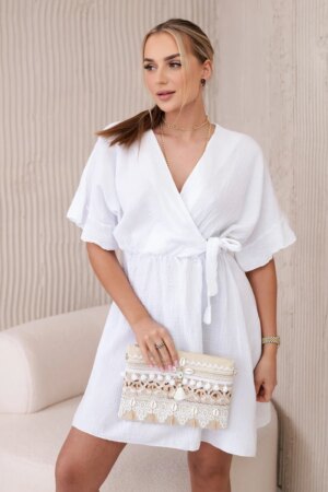 Kesi Włoski Muslin dress with waist white