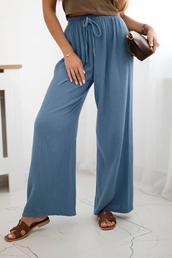 Kesi Włoski Muslin pants with a wide leg Denim