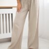 Kesi Włoski Muslin pants with a wide leg beige