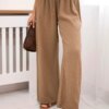 Kesi Włoski Muslin pants with a wide leg camel