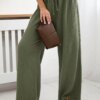 Kesi Włoski Muslin pants with a wide leg khaki