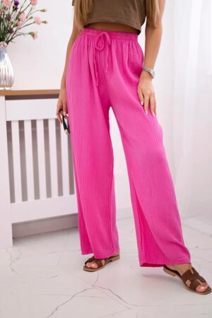 Kesi Włoski Muslin pants with a wide leg pink