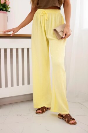 Kesi Włoski Muslin pants with a wide leg yellow