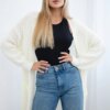 Kesi Włoski Openwork cardigan with pockets ecru