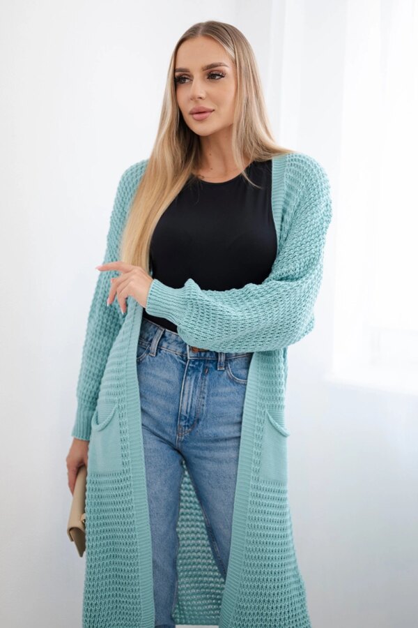 Kesi Włoski Openwork cardigan with pockets mint