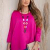 Kesi Włoski Oversize blouse with necklace buttery fabric fuchsia