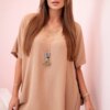 Kesi Włoski Oversized blouse with pendant Camel