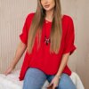 Kesi Włoski Oversized blouse with pendant red