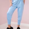 Kesi Włoski Pants with belt and pockets buttery-fabric blue