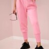 Kesi Włoski Pants with belt and pockets buttery-fabric pink