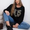 Kesi Włoski Printed sweatshirt buttery fabric black