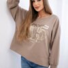 Kesi Włoski Printed sweatshirt buttery fabric fango