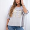 Kesi Włoski Printed sweatshirt buttery fabric grey