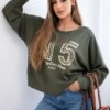 Kesi Włoski Printed sweatshirt buttery fabric khaki