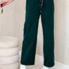 Kesi Włoski Punto pants with wide legs dark green