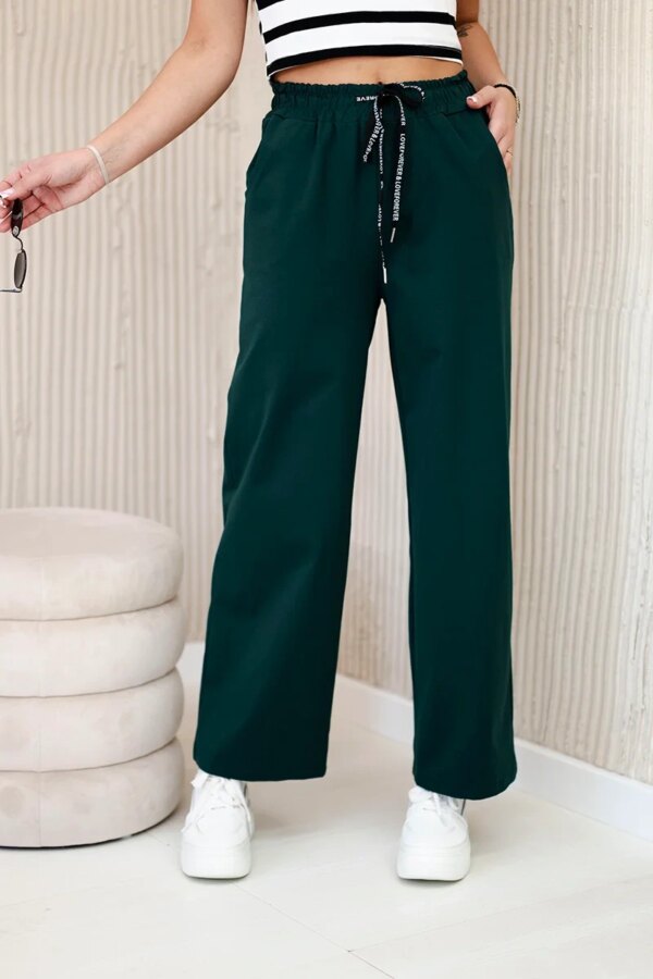 Kesi Włoski Punto pants with wide legs dark green