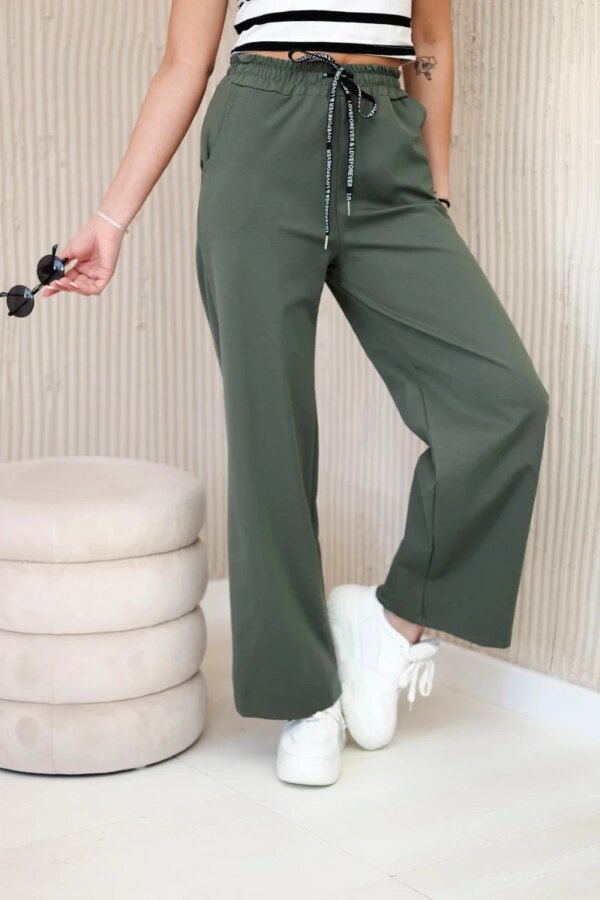 Kesi Włoski Punto pants with wide legs khaki