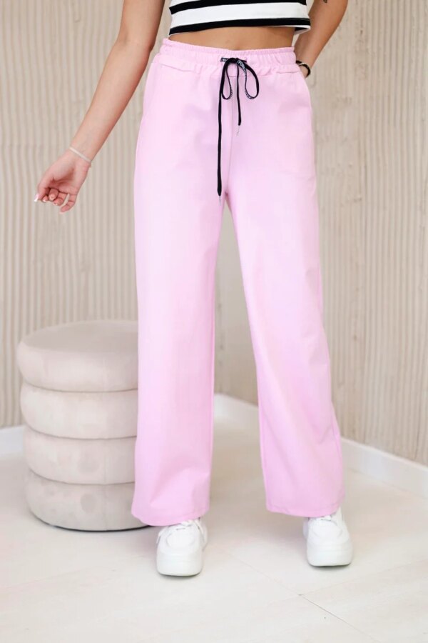 Kesi Włoski Punto pants with wide legs light pink