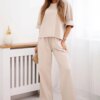 Kesi Włoski Punto set blouse + wide-leg pants beige