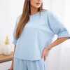 Kesi Włoski Punto set blouse + wide-leg pants blue