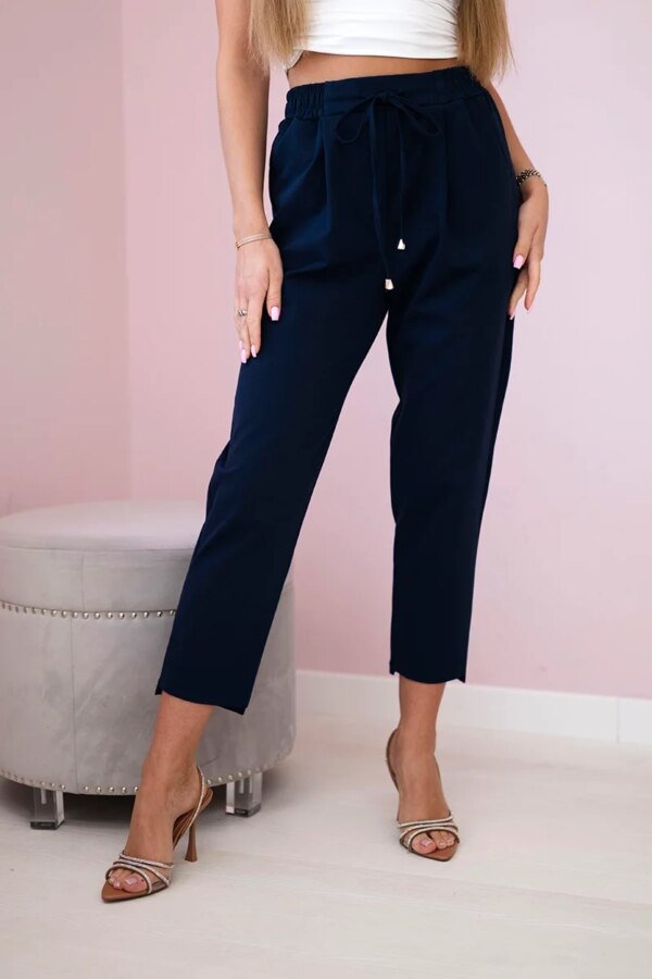 Kesi Włoski Punto trousers tied at the waist navy blue