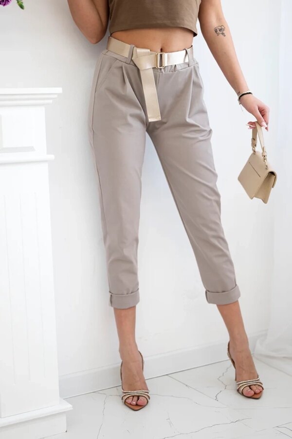 Kesi Włoski Punto trousers with belt fango