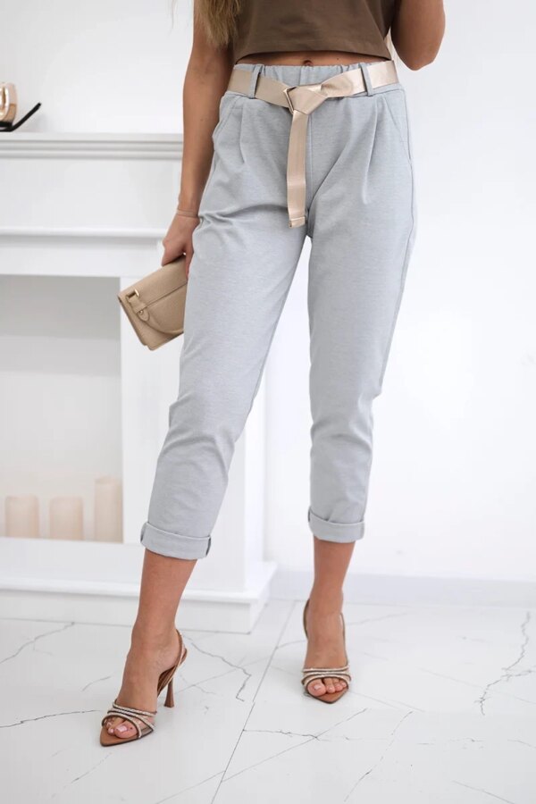Kesi Włoski Punto trousers with belt grey