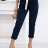 Kesi Włoski Punto trousers with belt navy blue