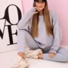 Kesi Włoski Set hoodie buttery fabric + ribbed trousers grey