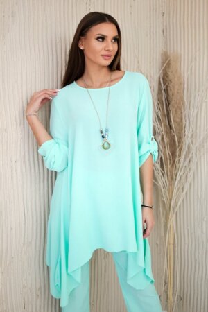 Kesi Włoski Set of blouse + pants with pendant mint