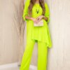 Kesi Włoski Set of blouse + pants with pendant neon green