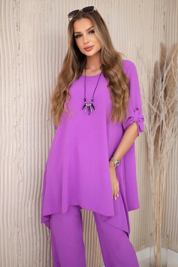 Kesi Włoski Set of blouse + pants with pendant violet