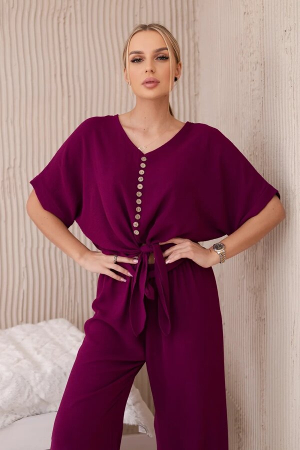 Kesi Włoski Set of blouses with pants plum